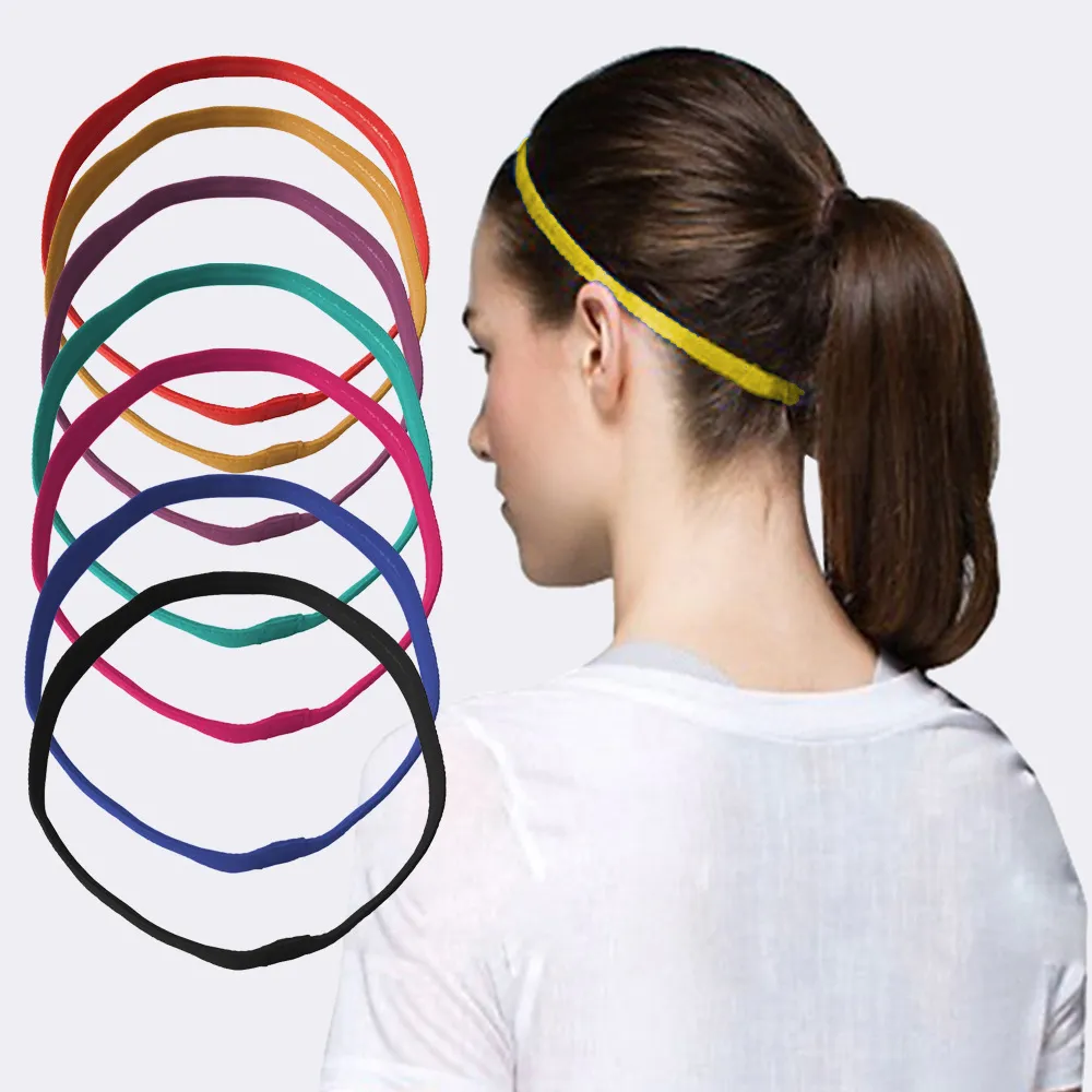 Popular Candy Color Silicone Elastic Rope Yoga Sports Headband