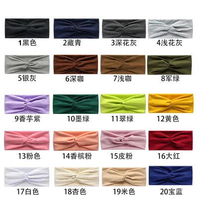 Summer Sports Hair Band Solid Color Wide-Brimmed Hood Sweat-Absorbent Knot Headband