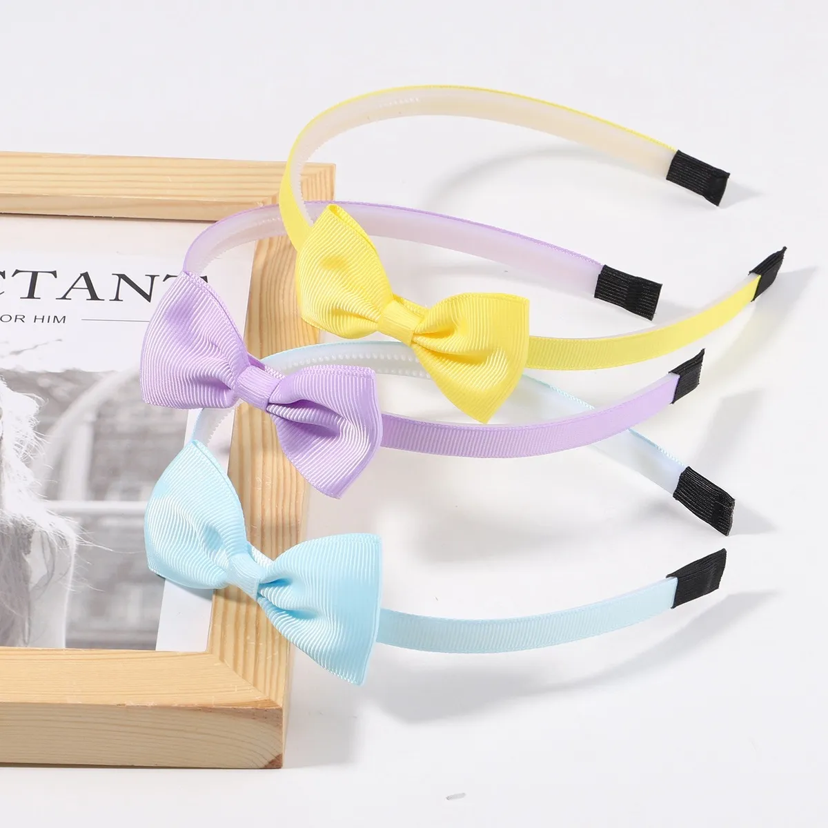 Kids Girls Cute Sweet Bow Plaid Webbing Hair Band Headband