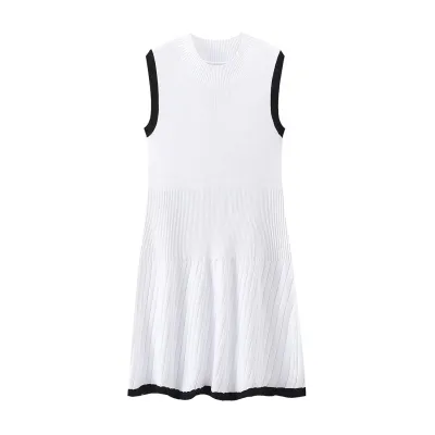 Women Fashion Sleeveless Pleated Dress