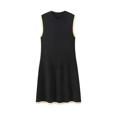 Women Fashion Sleeveless Pleated Dress