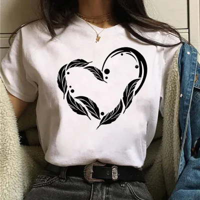 Women Street Hipster Love Heart Printed T-Shirt Party Valentine