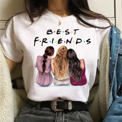 Best Friends Personalized Girlfriends Women Short Sleeve T-Shirt - Literature And Art Retro Modal