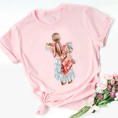 Best Friends Personalized Girlfriends Women Short Sleeve T-Shirt - Literature And Art Retro Modal