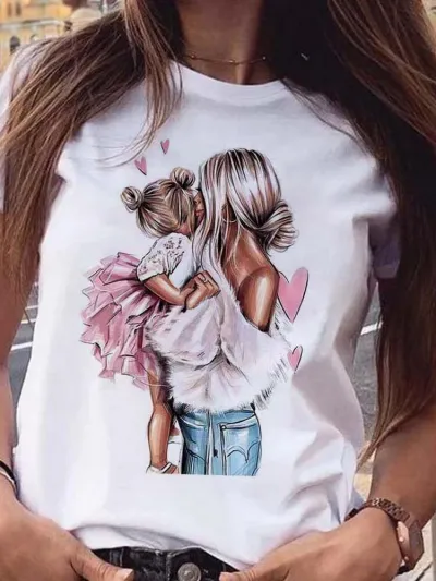 Women's Mother's Day Floral Printed Street Hipster T-Shirt