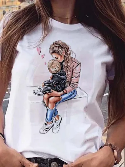 Women's Mother's Day Floral Printed Street Hipster T-Shirt