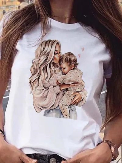 Women's Mother's Day Floral Printed Street Hipster T-Shirt