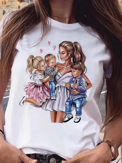 Women's Mother's Day Floral Printed Street Hipster T-Shirt
