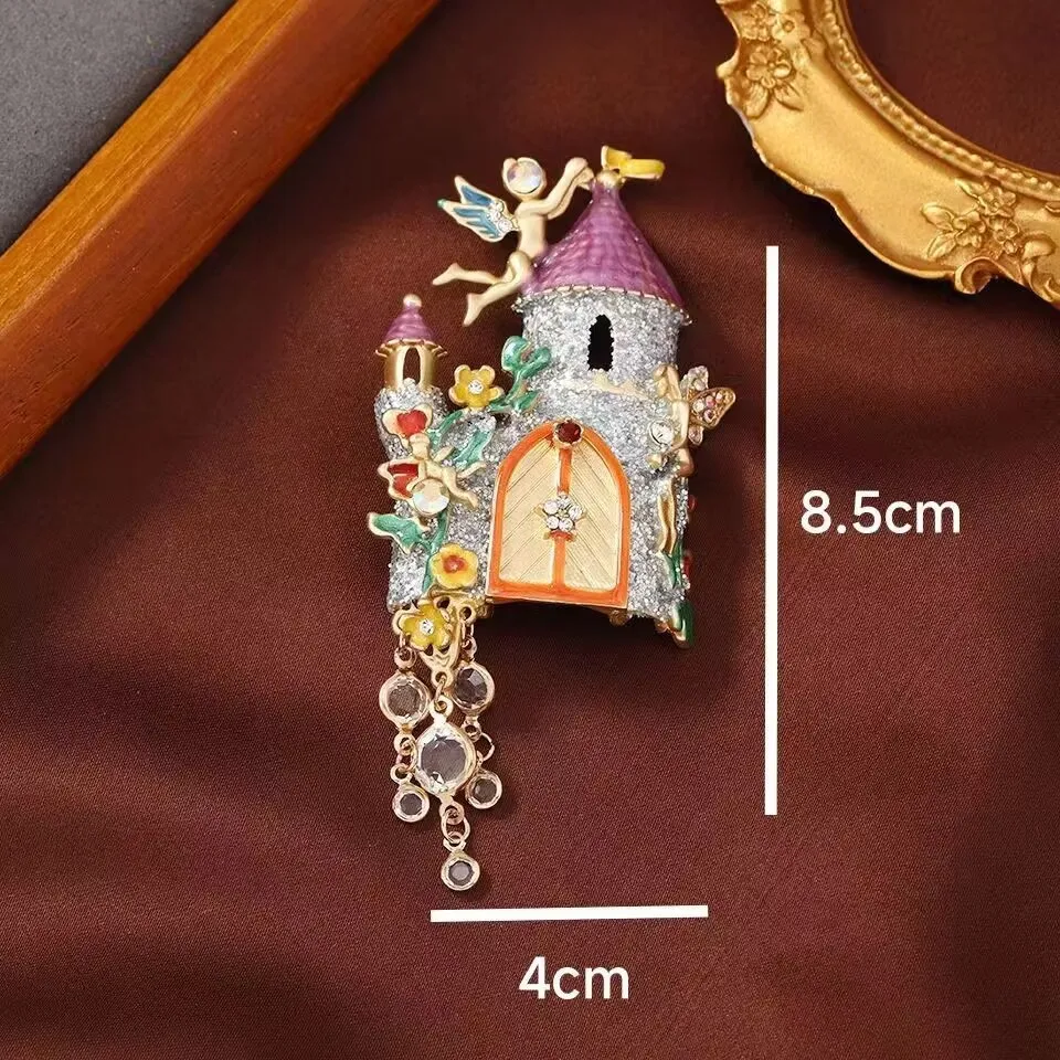 Wholesale Women Vintage Fantasy Fairy Tale Castle Brooch