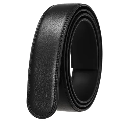Men Fashion Two Layer Leather Belt Automatic Buckle Alloy