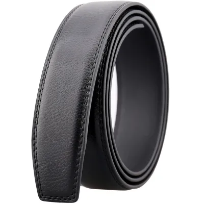 Men Fashion Two Layer Leather Belt Automatic Buckle Alloy