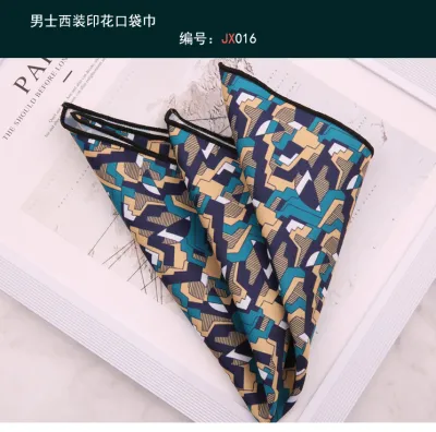 Men Fashion Digital Printing Geometry Suit Pocket Square