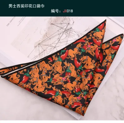 Men Fashion Digital Printing Geometry Suit Pocket Square