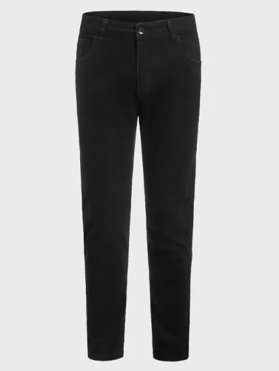 Men Fashion Casual Basic Solid Color Tight Stretch Denim Jeans