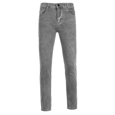 Men Fashion Casual Basic Solid Color Tight Stretch Denim Jeans