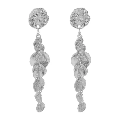 Women Vintage Metal Round Pendant Earrings