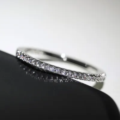 Women Fashion Single Row Diamond Geometry Ring