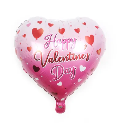 Valentine Day Party 18 Inch Love Heart Shaped Aluminum Film Balloon Decoration
