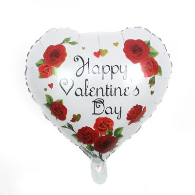 Valentine Day Party 18 Inch Love Heart Shaped Aluminum Film Balloon Decoration