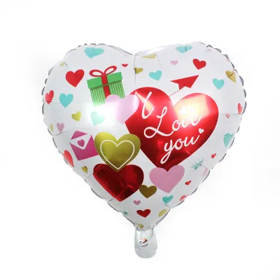 Valentine Day Party 18 Inch Love Heart Shaped Aluminum Film Balloon Decoration
