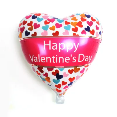 Valentine Day Party 18 Inch Love Heart Shaped Aluminum Film Balloon Decoration