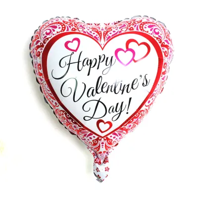 Valentine Day Party 18 Inch Love Heart Shaped Aluminum Film Balloon Decoration