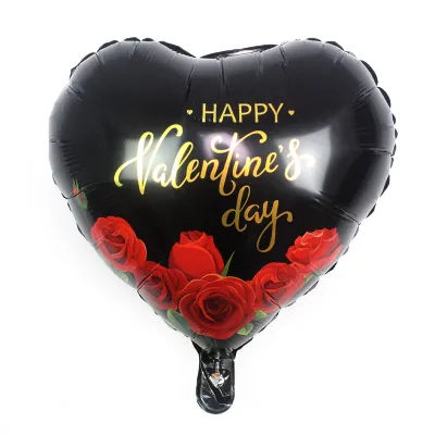 Valentine Day Party 18 Inch Love Heart Shaped Aluminum Film Balloon Decoration