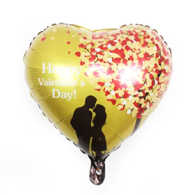 Valentine Day Party 18 Inch Love Heart Shaped Aluminum Film Balloon Decoration
