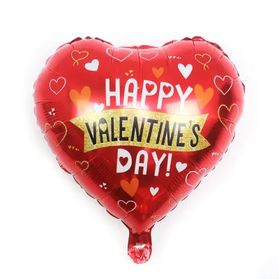 Valentine Day Party 18 Inch Love Heart Shaped Aluminum Film Balloon Decoration