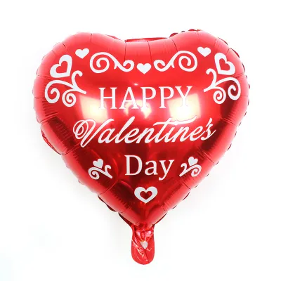 Valentine Day Party 18 Inch Love Heart Shaped Aluminum Film Balloon Decoration