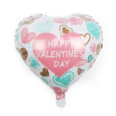 Valentine Day Party 18 Inch Love Heart Shaped Aluminum Film Balloon Decoration