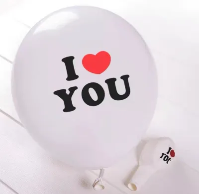 Valentine Day 12 Inch Heart-Shaped Confession Latex Printed Balloon Decoration 100Pcs-Bag