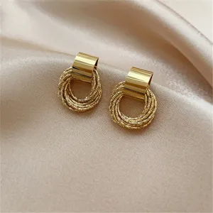 Simple Minimalist Geometric Metal Earrings