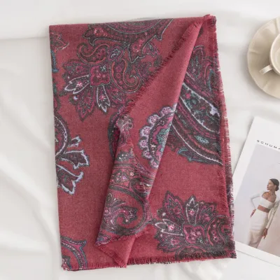 Women Fashion Cashew Printed Cashmere Shawl Scarf