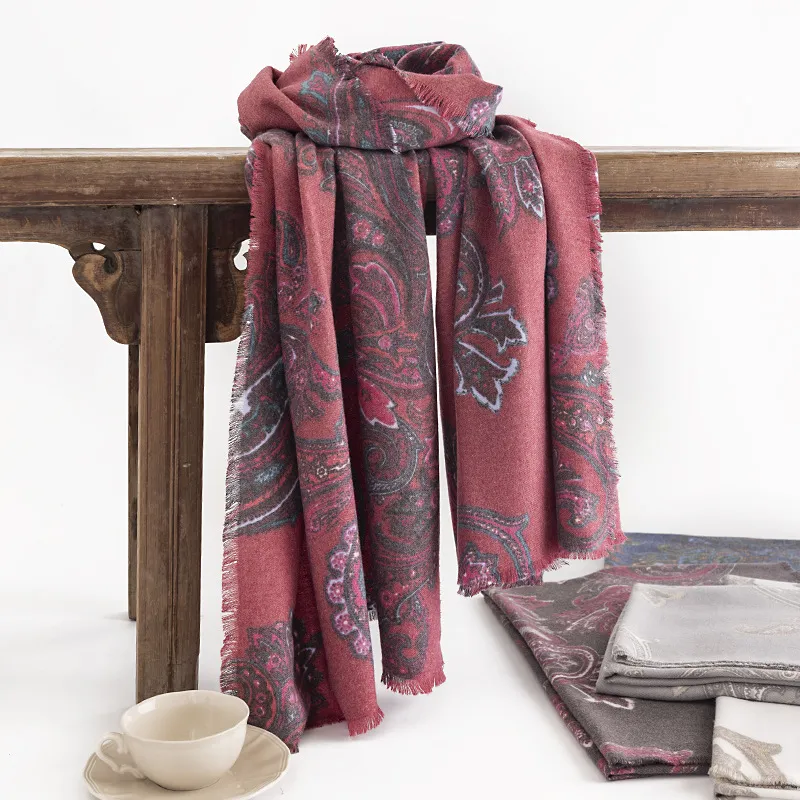Women Fashion Cashew Printed Cashmere Shawl Scarf
