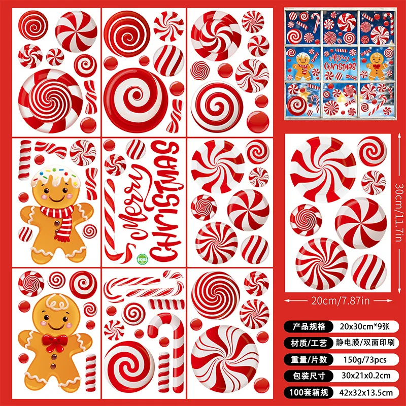 Wholesale 2025 Christmas Snowflake Elk Electrostatic Window Stickers