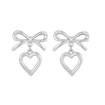Chic Women Heart Love Pendant Earrings Retro Alloy Drop Earrings