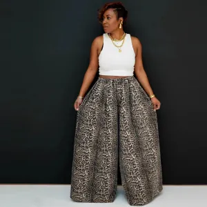 Women Casual Camouflage Leopard Printed Wide Leg Pants