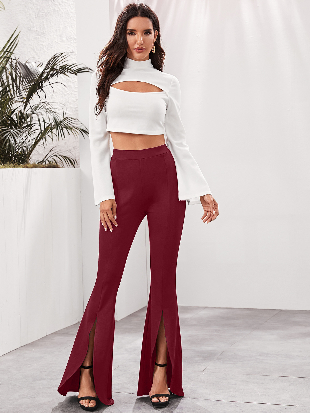 パンツ melt the lady w waist flare pants melt the lady／w waist flare pants