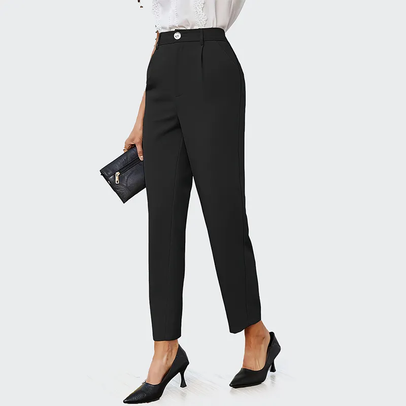 Women Casual Solid Color Straight Leg Pants