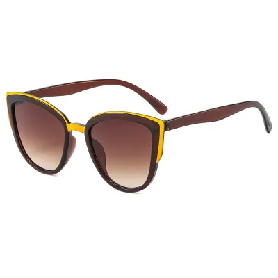 Women Simple Fashion Leopard Color Cat Eye Sunglasses