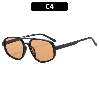 Women Fashion Double Beam Irregular Oval Sunglasses