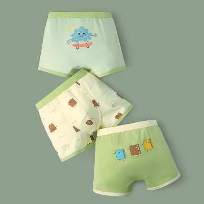Kids Toddler Boys Cute Cartoon Print Cotton Underwear Boxer Pajama Sets