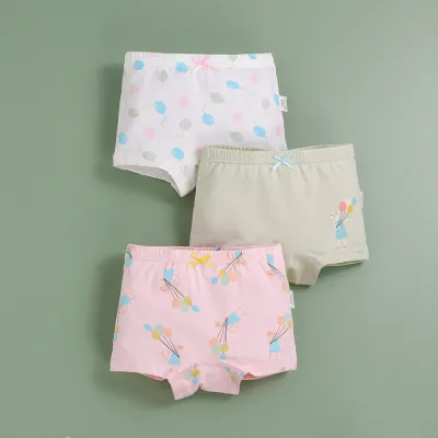 Kids Toddler Girls Cute Cartoon Print Underwear Boxer Pajama Pants Sets 95% Cotton