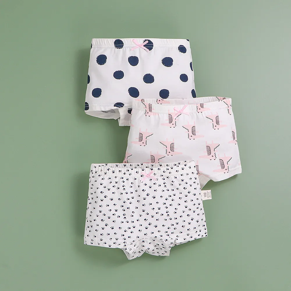 Kids Toddler Girls Cute Cartoon Print Underwear Boxer Pajama Pants Sets 95% Cotton