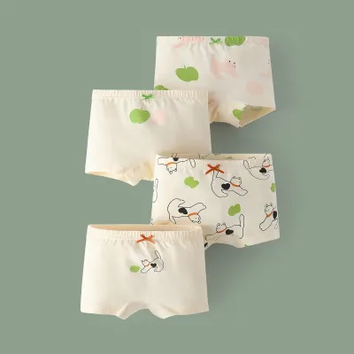 Kids Toddler Girls Soft Cotton Cartoon Print Underwear Boxer Pajama Sets
