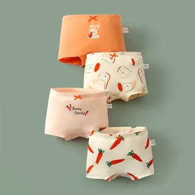 Kids Toddler Girls Soft Cotton Cartoon Print Underwear Boxer Pajama Sets