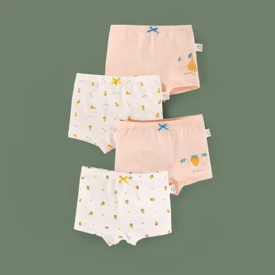 Kids Toddler Girls Soft Cotton Cartoon Print Underwear Boxer Pajama Sets