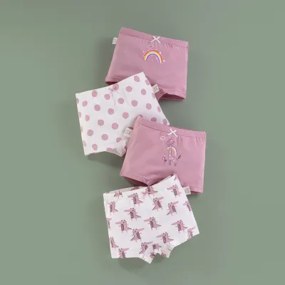Kids Toddler Girls Soft Cotton Cartoon Print Underwear Boxer Pajama Sets