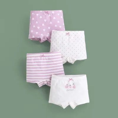 Kids Toddler Girls Soft Cotton Cartoon Print Underwear Boxer Pajama Sets